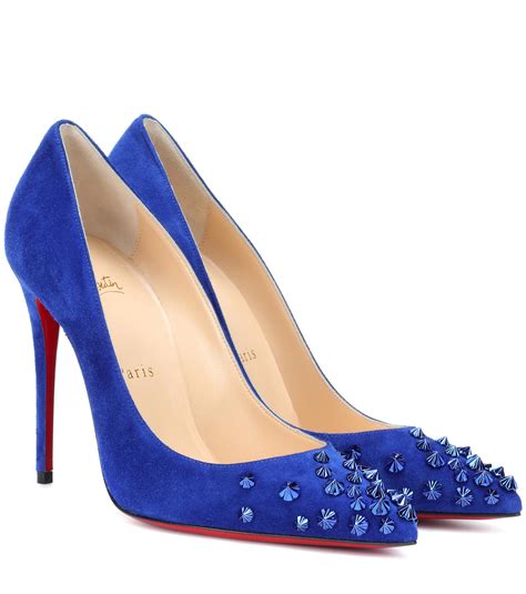 Christian Louboutin Drama 100 Suede Pumps In Blue Lyst