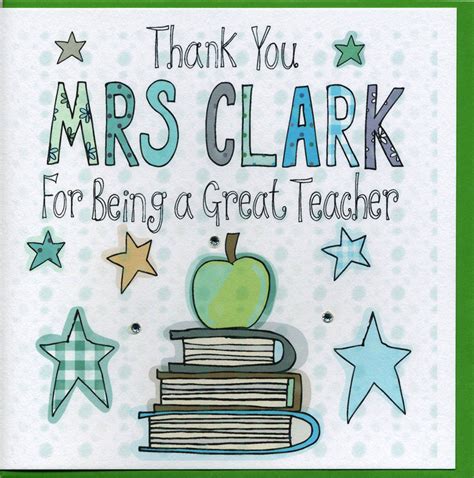 Personalised Thank You Teacher Card By Claire Sowden Design