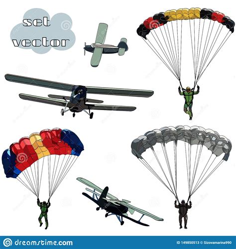 Flying Parachutists Stock Illustrations 76 Flying Parachutists Stock