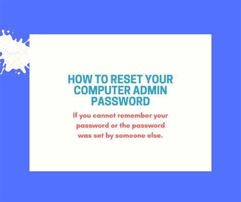 How To Reset Admin Password In Windows 10 Pc