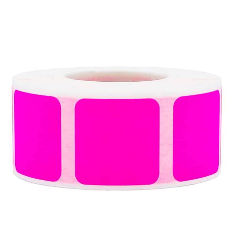 Fluorescent Pink Labels 1 Square