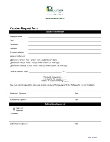 2024 Employee Vacation Request Form Fillable Printable PDF Forms