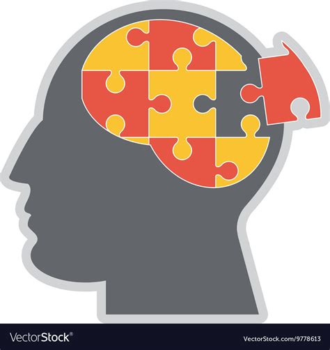 Brain In Puzzle Pieces Icon Royalty Free Vector Image