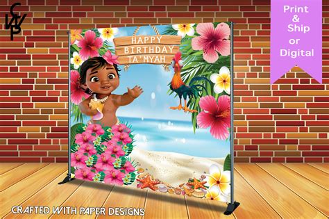 Moana Backdrop Crafted With Paper Designs
