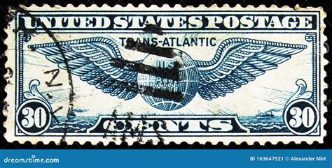 Briefmarken In Den Vereinigten Staaten Zeigen Winged Globe