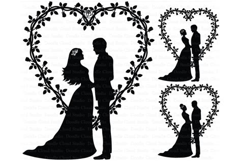 Wedding Heart Bride And Groom Svg Wedding Clipart