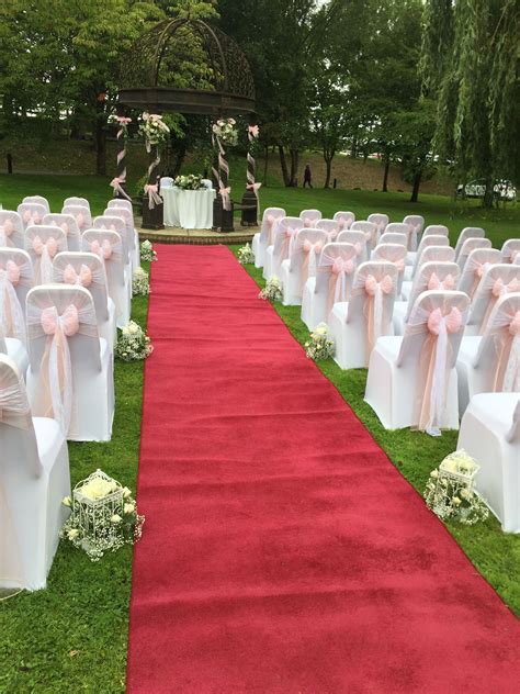 Lanterns In Situ Beside The Red Carpet For The Outdoor Wedding In East