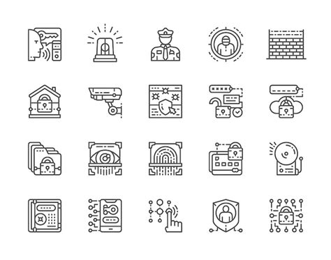 Premium Vector Set Of Security Services Icons