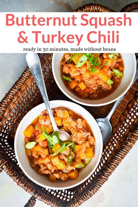 Easy Turkey And Butternut Squash Chili Slender Kitchen Recipe