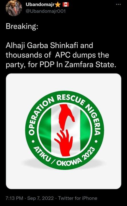 More Apc Members Defect To Pdp In Zamfara State Politics Nigeria