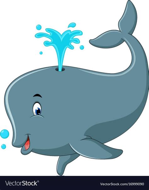 A Cartoon Whale With Water Splashing On Its Head