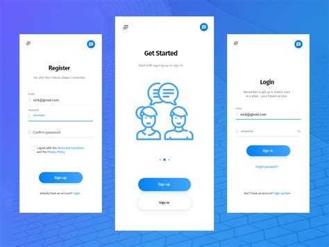 Chat App Concept Login And Sign Up Screen Design By Sunweb On Dribbble