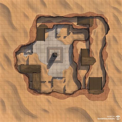 Desert Excavation 30x30 Battlemaps Fantasy Map Desert Map