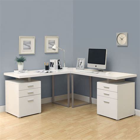 Monarch Specialties Hollow Core Contemporary White L Shaped Desk Lowes