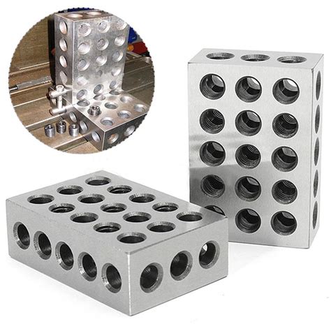 Buy 2pcs Hardened Steel Blocks 23 Holes 1 2 3 Block Gauge Parallel