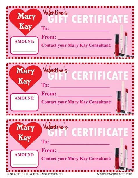 Mary Kay Valentines T Certificates Mary Kay Ts Mary Kay T