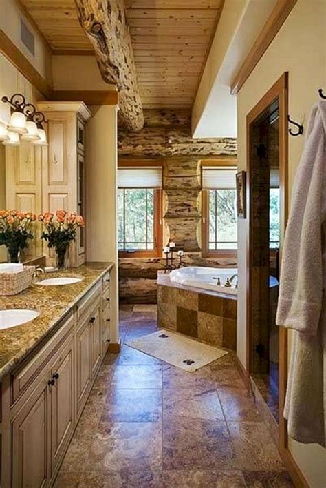 30 Beautiful Rustic Bathroom Design Ideas You Should Have It Log