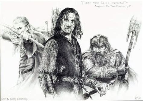 Aragorn Legolas And Gimli By Hazyshade Watch Fan Art Traditional Art