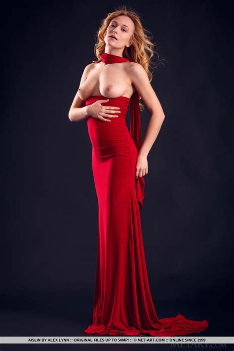 Redhead Beauty Aislin Strips Long Dress To Reveal Nice