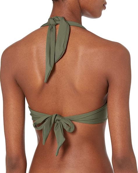 Amazon Com Seafolly Women S Standard Twist Front Soft Cup Halter Bikini Top Swimsuit Seafolly