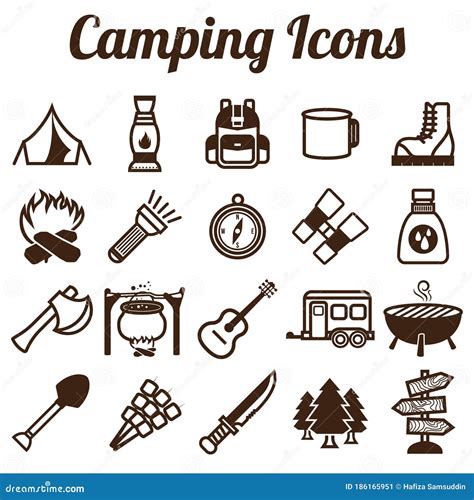 Colección De Iconos De Camping Diseño Decorativo De Ilustración