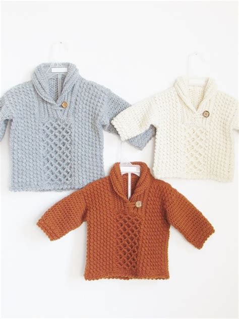 Textured Crochet Baby Boy Sweater Crochet Dreamz