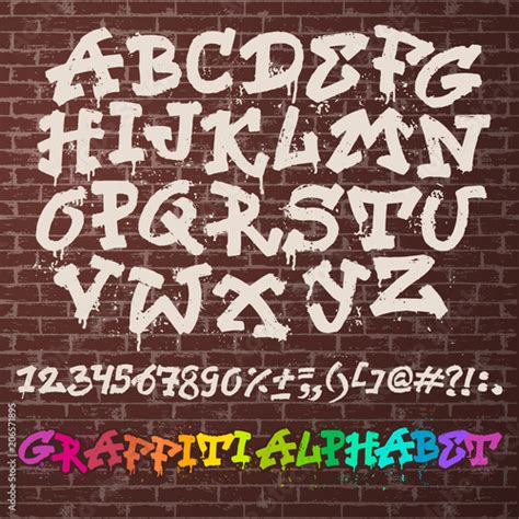 Poster Alfabet Graffiti Vector Alfabetische Lettertype Abc Door