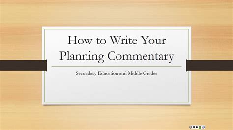 How To Write The Planning Commentary Youtube