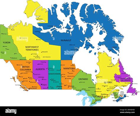 Printable Political Map Of Canada