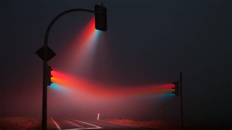 2560x1440 Street Lights In Fog 1440p Resolution Wallpaper Hd Artist 4k