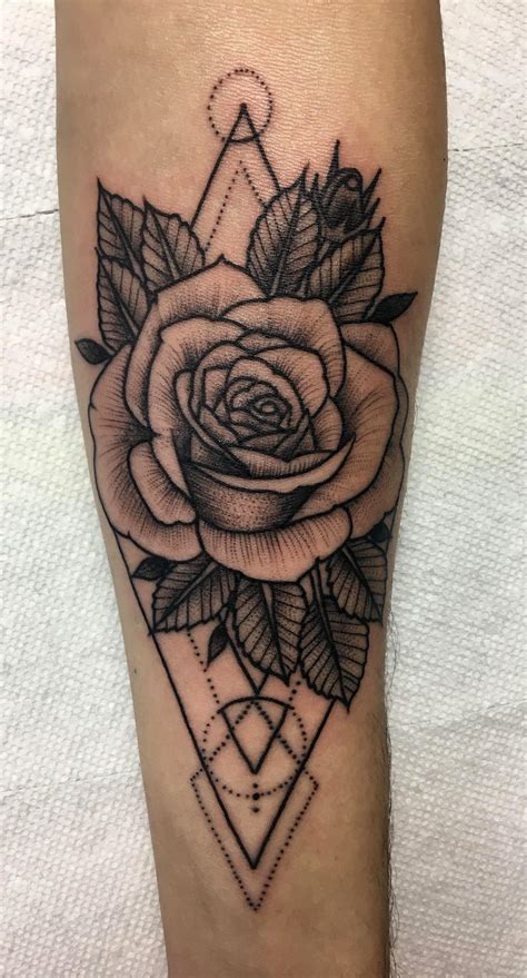 Geometric Rose Tattoo By Javi Campos Ink Bomb Chandler