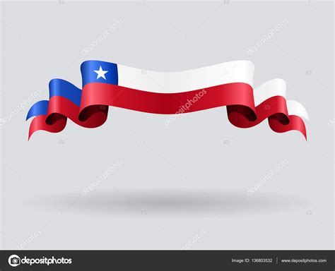 Bandera Ondulada Chilena Ilustración Vectorial Vector Gráfico