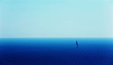 Nature Landscape Blue Ocean Boat Sailing Sea Mood Wallpapers Hd