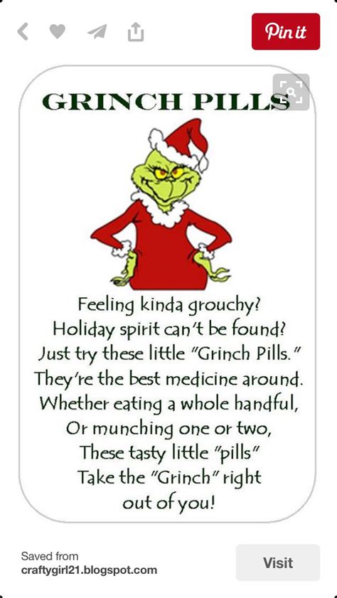 Pin By Colleen Oriordan On Christmas Ts Grinch Pills Funny