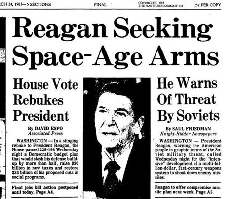 March 23 1983 Reagan Calls For Star Wars Defense System Hartford