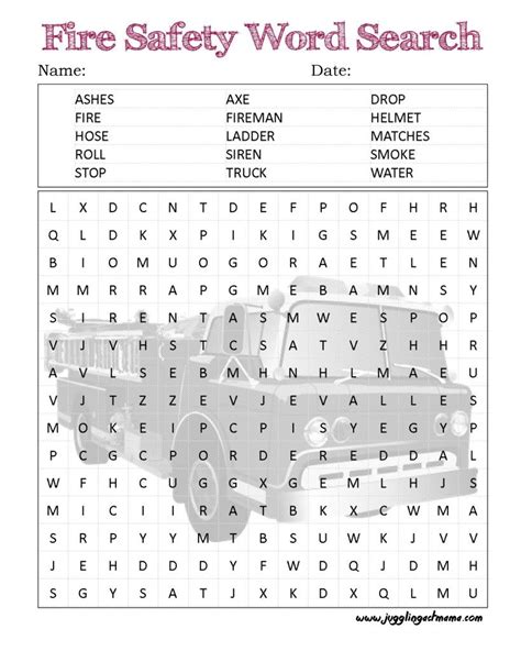 Fire Safety Crossword Puzzle Printable Printable