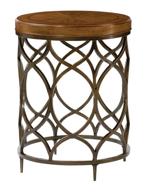 Hammary Hidden Treasures Round Lamp Table With Decorative Bronze