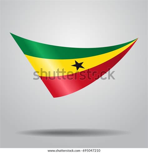 Ghanayan Flag Wavy Abstract Background Vector Stock Vector Royalty