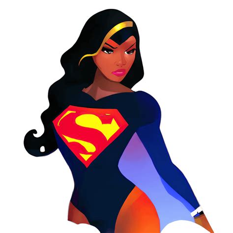Kawaii Black Superwoman 3d Art · Creative Fabrica