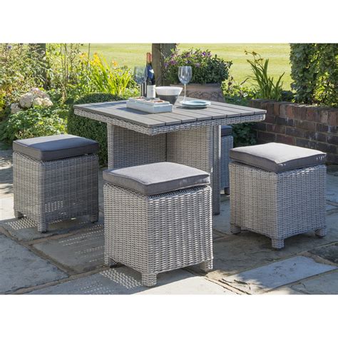 Tables that measure 80 inches and under are best for comfortably seating up to six people. KETTLER Palma 4 Seater Garden Cube Table and Chairs Set ...