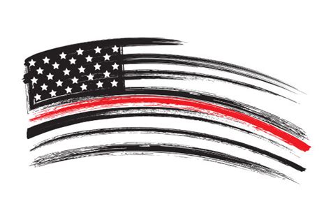 Thin Red Line Flag Svg