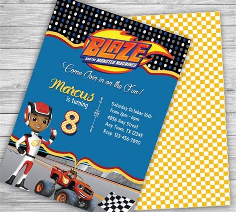 All of a sudden, a kid truck drops his ball and it bounces away, and zeg offers to get it. Blaze and the Monster Machines - Personalized Birthday Invitation - Digital file - with Blaze ...
