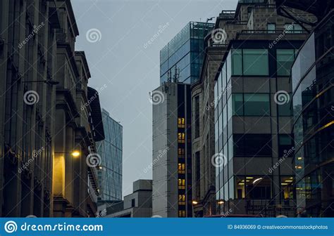 Dusk On A Street With Tall Buildings Picture Image 84936069