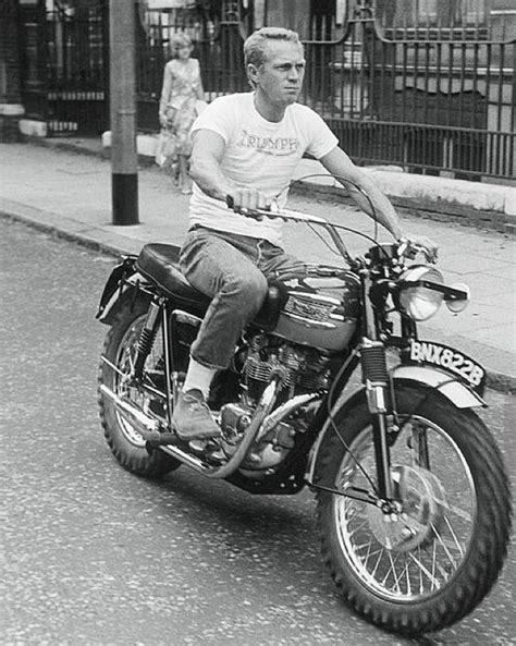 The Cooler King Mondays Steve McQueen Riding A Motorcycle Triumph TR6