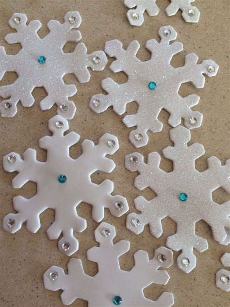 Diy Foam Snowflakes Embellished With Stick On Gems Snow Flakes Diy