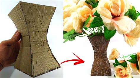 IDE KREATIF VAS BUNGA DARI KARDUS BEKAS In Diy Vase Cardboard Crafts Diy Cardboard
