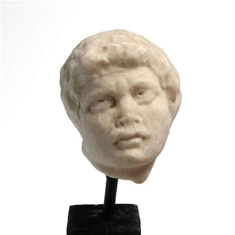 Small Roman Marble Head Of A Youth C 2nd 3rd Century Ad 0073 On