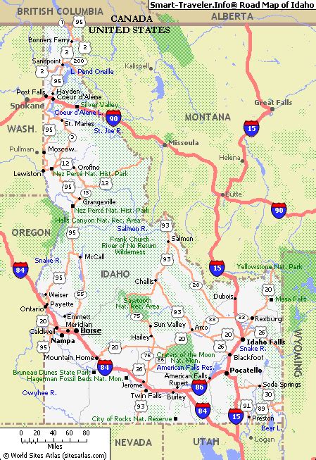 Map Of Idaho Travelsfinderscom