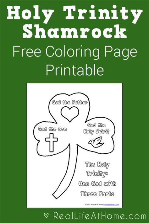 Shamrocks and leprechaun's hat are generally green in color, but feel. Holy Trinity Shamrock Coloring Page Printable