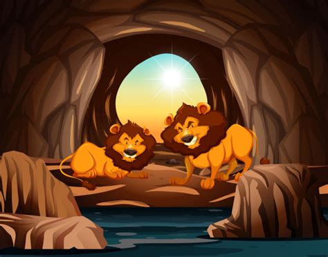 Lion Living In The Cave Nohat Free For Designer